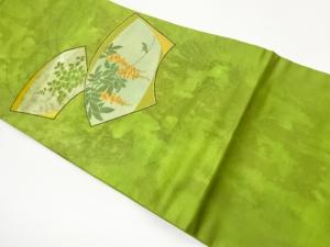 地紙に草花模様織出し名古屋帯